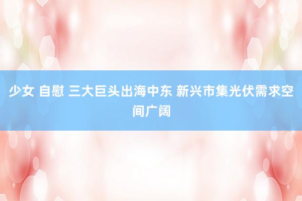 少女 自慰 三大巨头出海中东 新兴市集光伏需求空间广阔