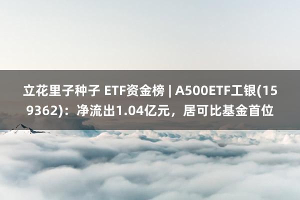 立花里子种子 ETF资金榜 | A500ETF工银(159362)：净流出1.04亿元，居可比基金首位