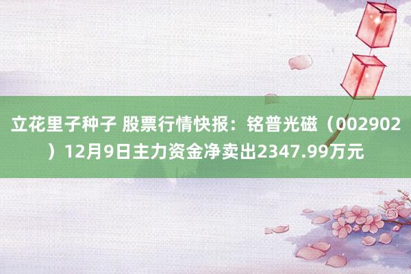 立花里子种子 股票行情快报：铭普光磁（002902）12月9日主力资金净卖出2347.99万元