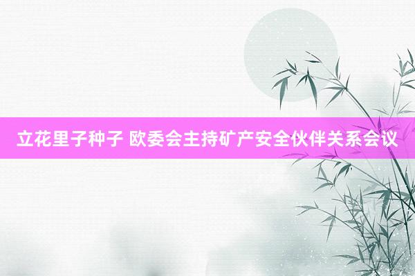 立花里子种子 欧委会主持矿产安全伙伴关系会议