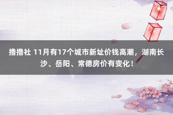 撸撸社 11月有17个城市新址价钱高潮，湖南长沙、岳阳、常德房价有变化！