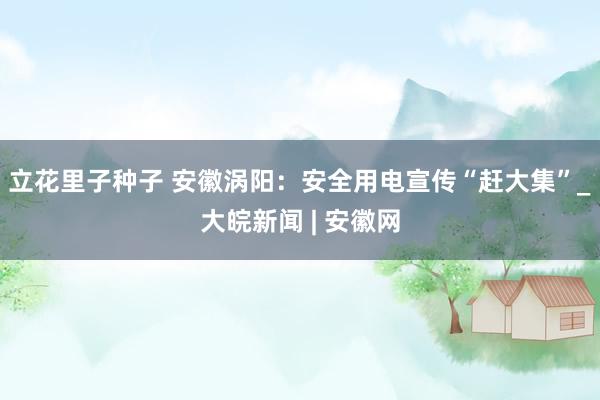 立花里子种子 安徽涡阳：安全用电宣传“赶大集”_大皖新闻 | 安徽网