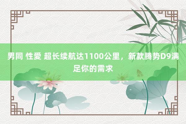 男同 性愛 超长续航达1100公里，新款腾势D9满足你的需求