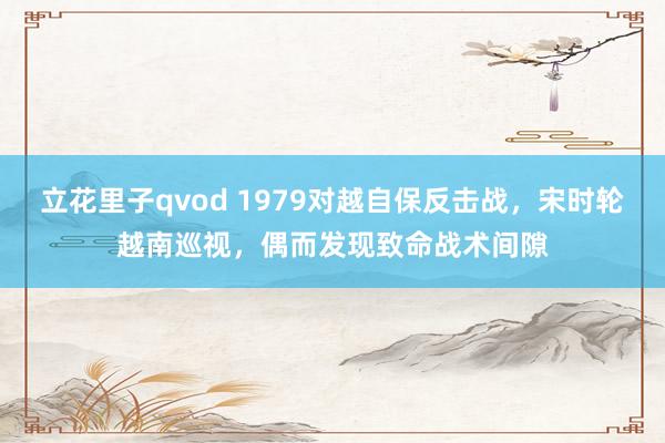 立花里子qvod 1979对越自保反击战，宋时轮越南巡视，偶而发现致命战术间隙