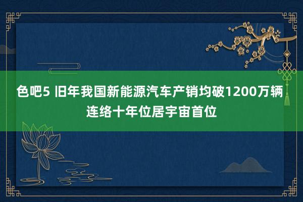 色吧5 旧年我国新能源汽车产销均破1200万辆 连络十年位居宇宙首位