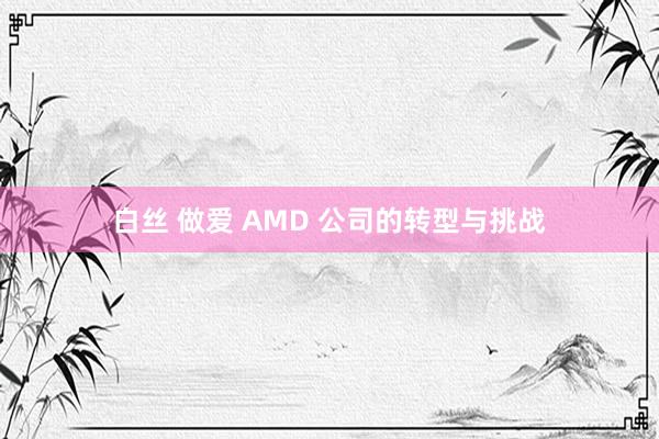 白丝 做爱 AMD 公司的转型与挑战