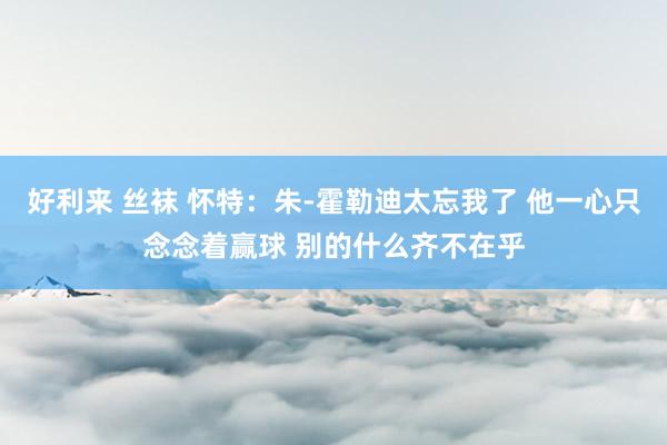 好利来 丝袜 怀特：朱-霍勒迪太忘我了 他一心只念念着赢球 别的什么齐不在乎