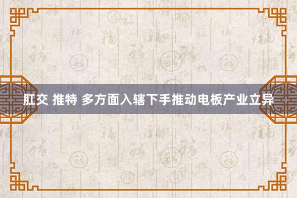 肛交 推特 多方面入辖下手推动电板产业立异