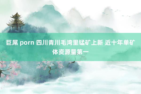 巨屌 porn 四川青川毛湾里锰矿上新 近十年单矿体资源量第一