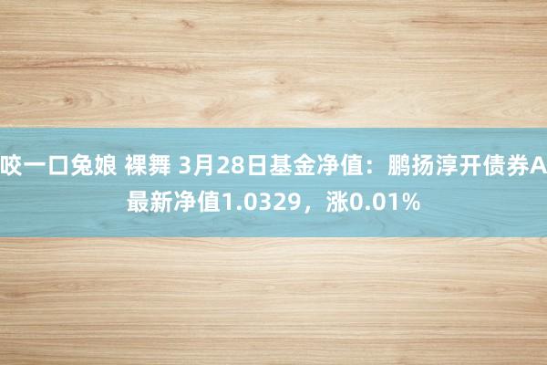 咬一口兔娘 裸舞 3月28日基金净值：鹏扬淳开债券A最新净值1.0329，涨0.01%