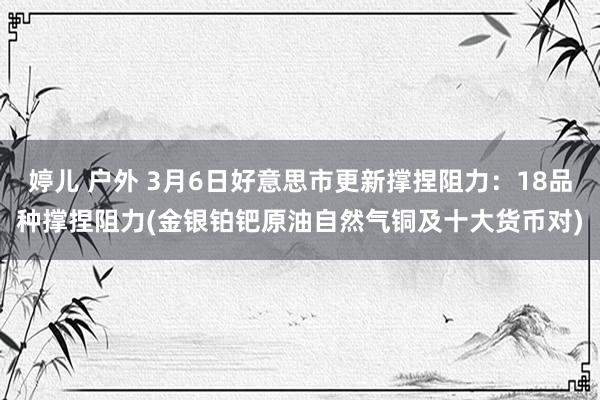 婷儿 户外 3月6日好意思市更新撑捏阻力：18品种撑捏阻力(金银铂钯原油自然气铜及十大货币对)