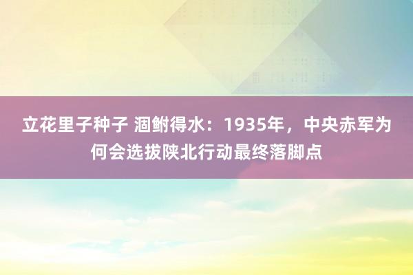 立花里子种子 涸鲋得水：1935年，中央赤军为何会选拔陕北行动最终落脚点