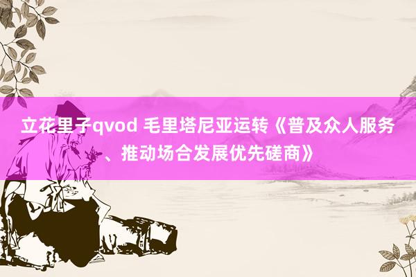 立花里子qvod 毛里塔尼亚运转《普及众人服务、推动场合发展优先磋商》