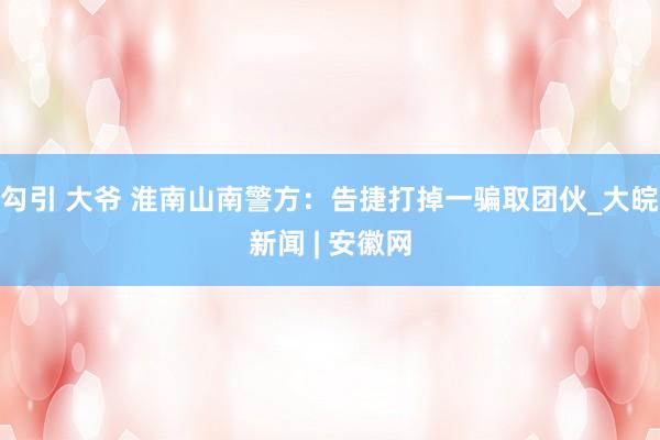 勾引 大爷 淮南山南警方：告捷打掉一骗取团伙_大皖新闻 | 安徽网