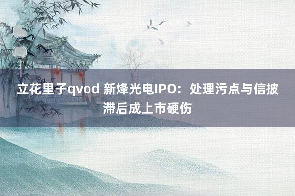 立花里子qvod 新烽光电IPO：处理污点与信披滞后成上市硬伤