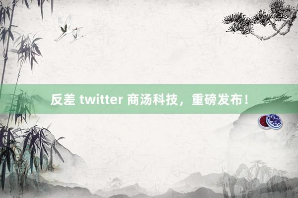 反差 twitter 商汤科技，重磅发布！