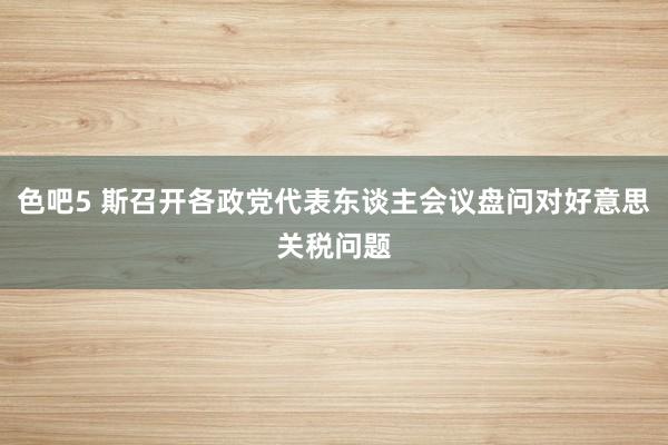 色吧5 斯召开各政党代表东谈主会议盘问对好意思关税问题