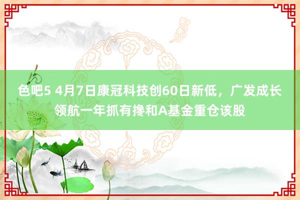色吧5 4月7日康冠科技创60日新低，广发成长领航一年抓有搀和A基金重仓该股