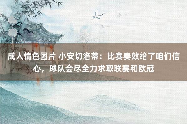 成人情色图片 小安切洛蒂：比赛奏效给了咱们信心，球队会尽全力求取联赛和欧冠