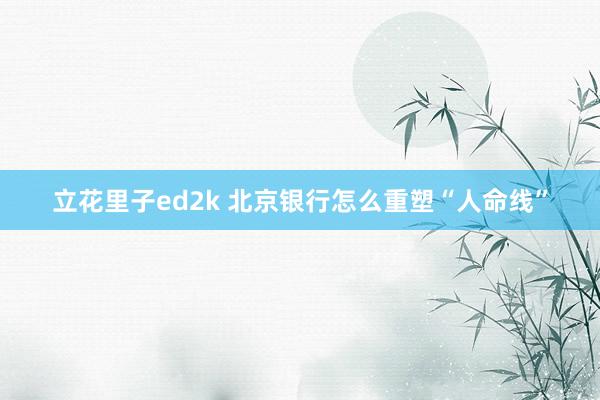 立花里子ed2k 北京银行怎么重塑“人命线”