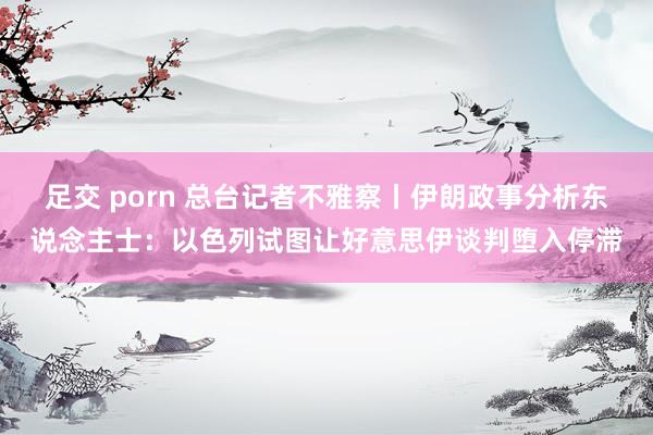 足交 porn 总台记者不雅察丨伊朗政事分析东说念主士：以色列试图让好意思伊谈判堕入停滞