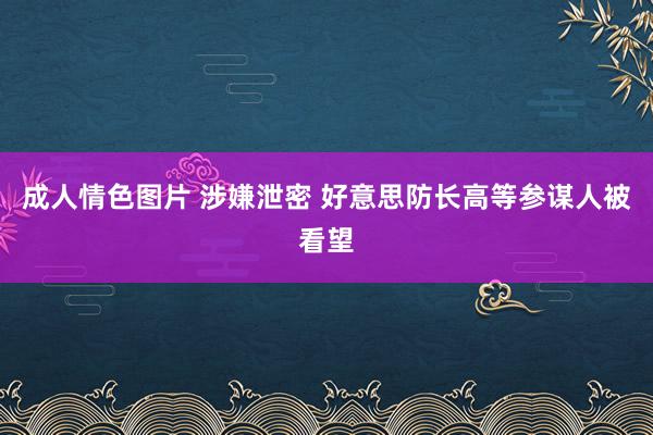成人情色图片 涉嫌泄密 好意思防长高等参谋人被看望