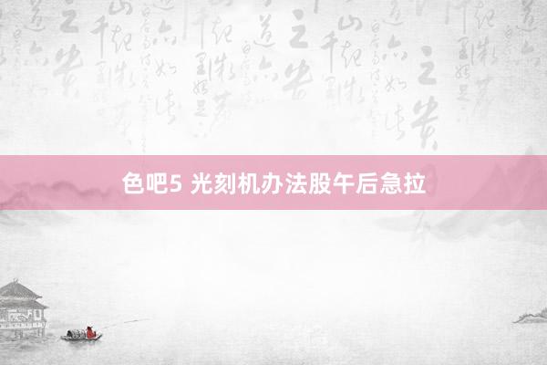 色吧5 光刻机办法股午后急拉