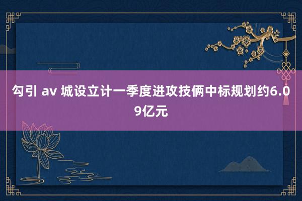 勾引 av 城设立计一季度进攻技俩中标规划约6.09亿元