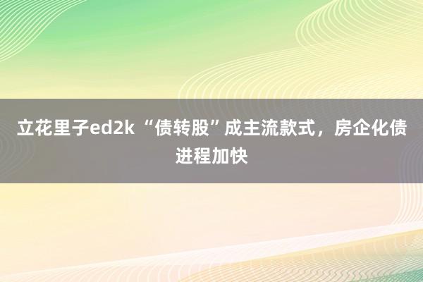 立花里子ed2k “债转股”成主流款式，房企化债进程加快