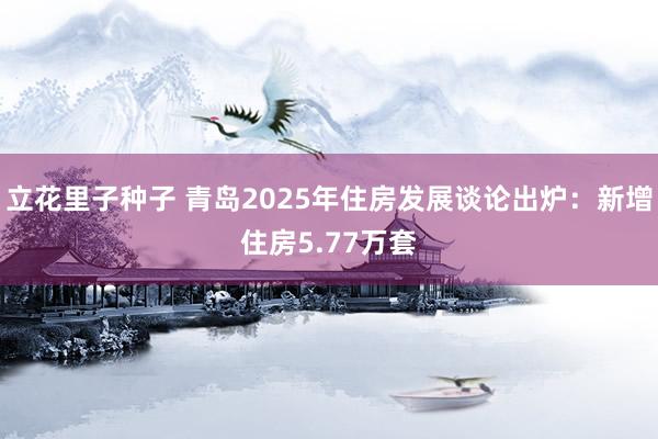 立花里子种子 青岛2025年住房发展谈论出炉：新增住房5.77万套